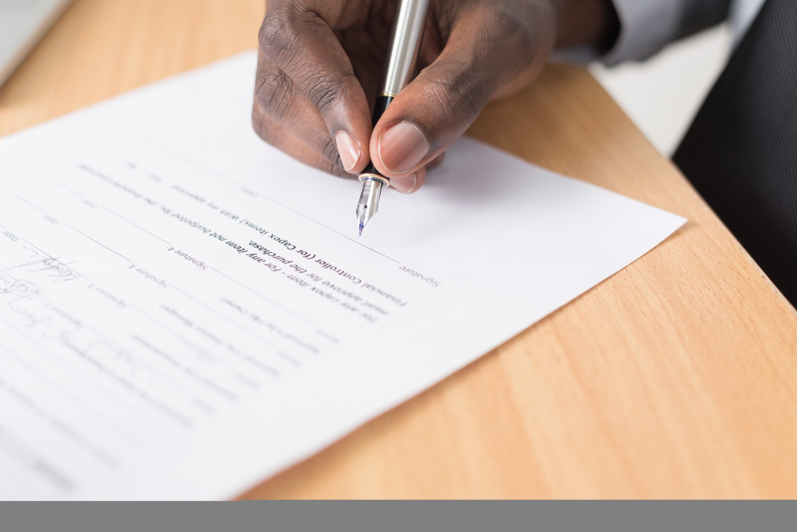 Signature d'un document de projet